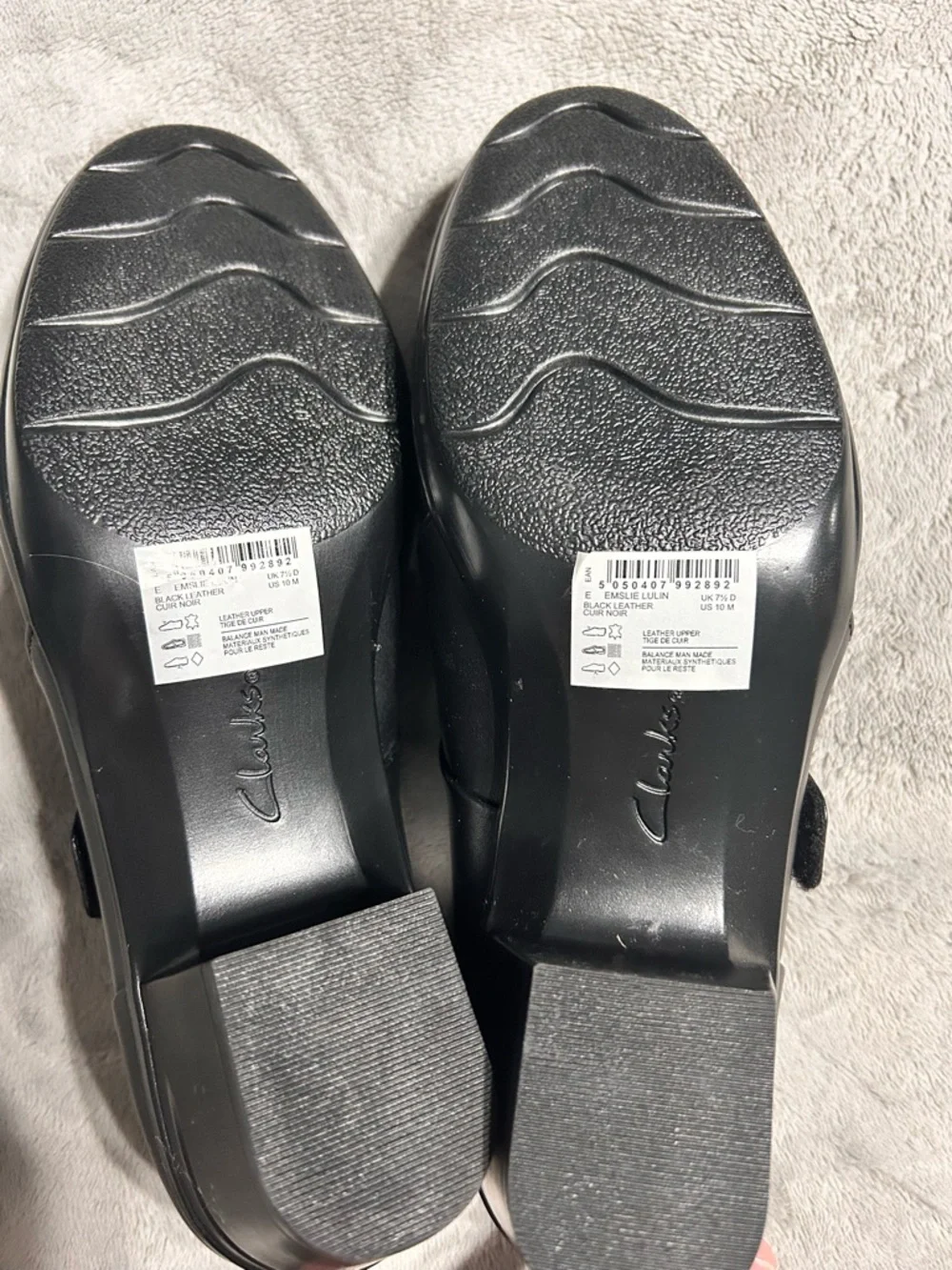 Clarks Black Mary Jane Flat with Adjustable Strap - Picture 2 of 2